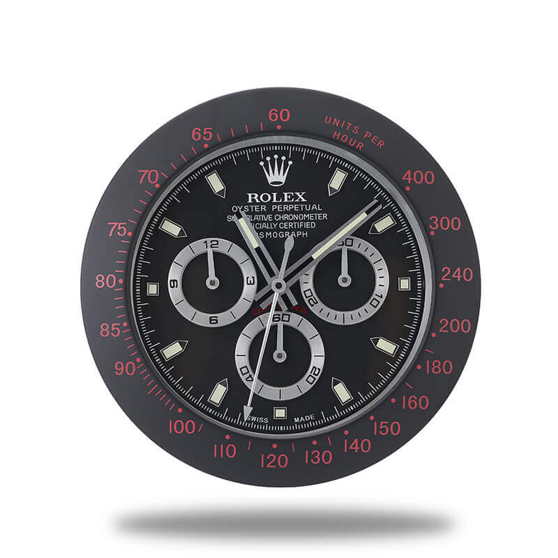 Daytona Wall Clock - Black and Red