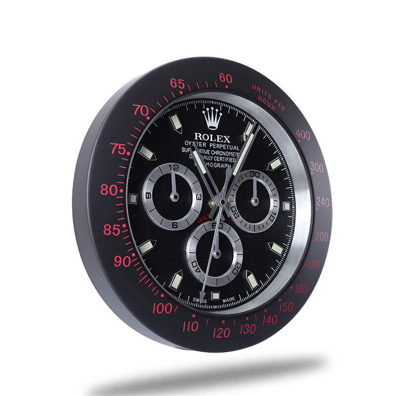 Daytona Wall Clock - Black and Red