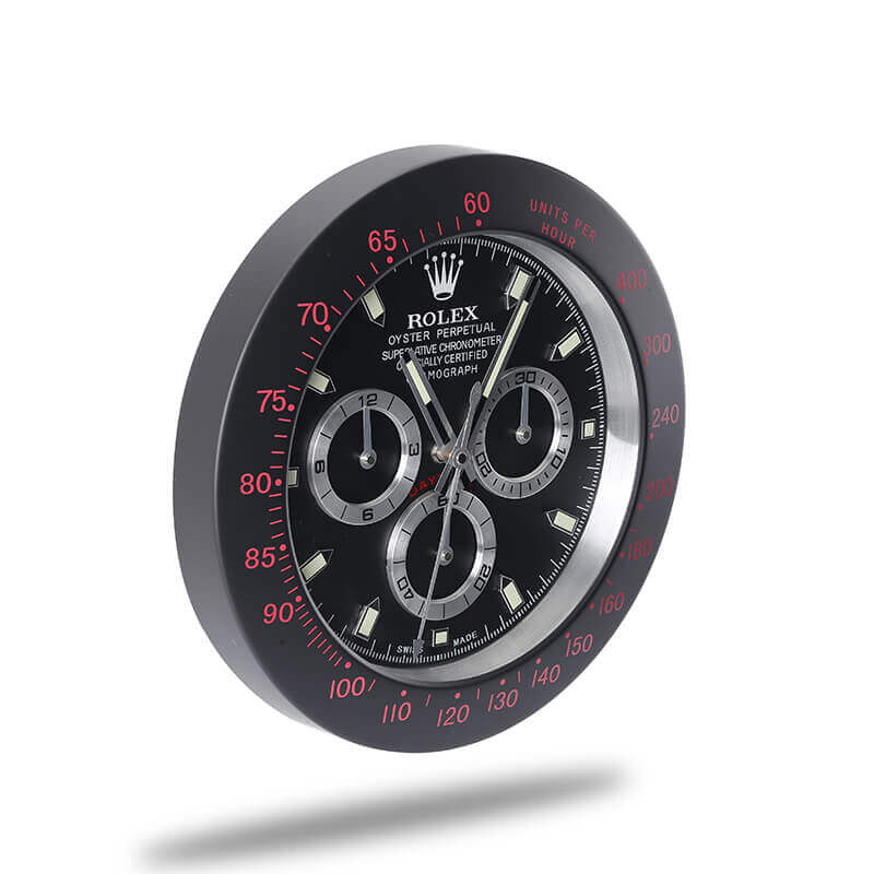 Daytona Wall Clock - Black and Red