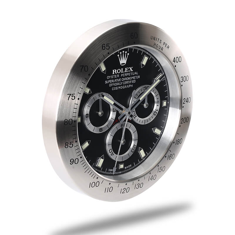 Rolex Daytona Wall Clock - Slive and Black