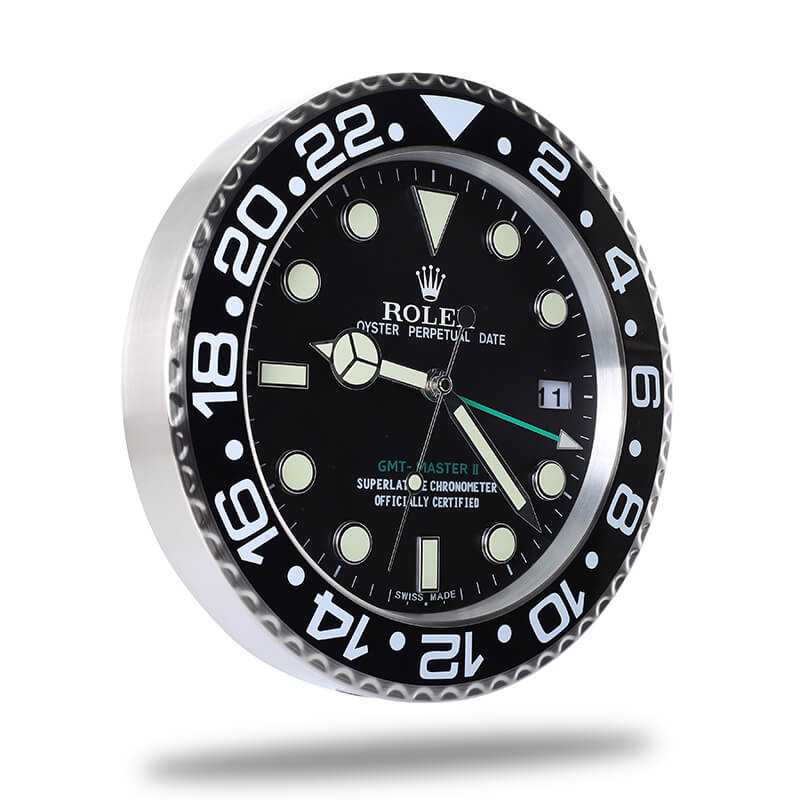 Rolex GMT Master Wall Clock - Black and Sliver