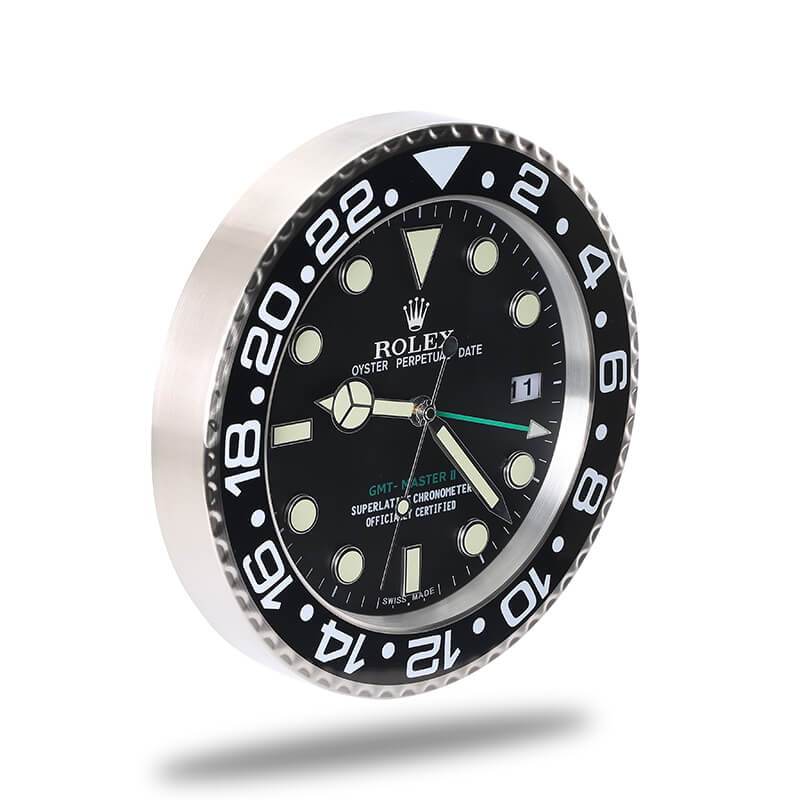 Rolex GMT Master Wall Clock - Black and Sliver