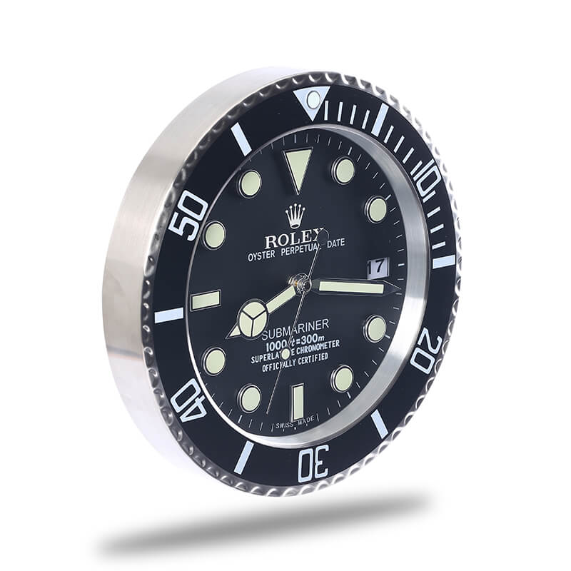 Rolex Submariner Wall Clock - Black and Sliver