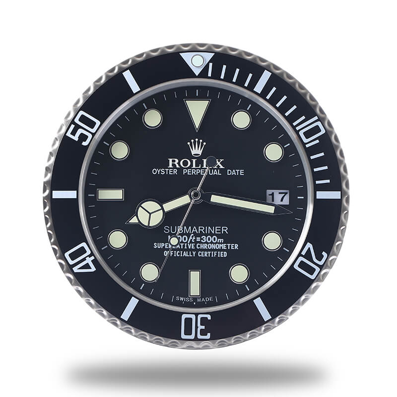 Rolex Submariner Wall Clock - Black and Sliver