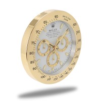 Rolex Daytona Wall Clock - Golden White