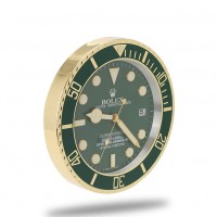 Rolex Submariner Wall Clock - Golden Green