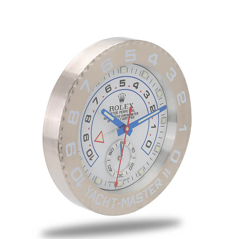 Rolex Yacht Master Wall Clock - Sliver and White